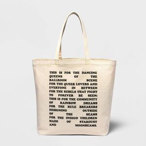 Large NEW Unisex Target Pride Collection Poem By Blu Canvas Off White Tote Bag